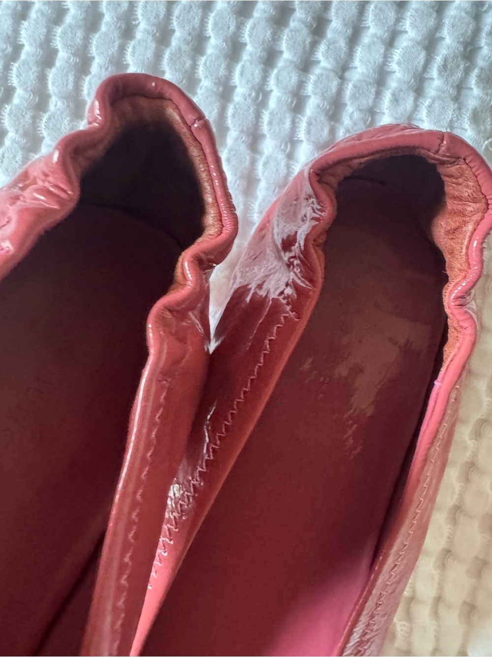 Tory Burch Red Patent Leather Logo Ballet Flats - Picture 10 of 12